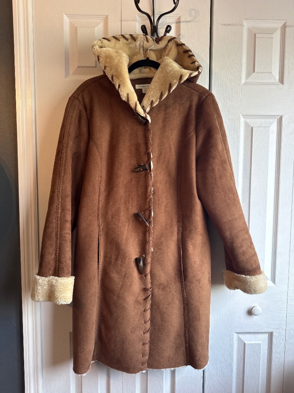 Coldwater Creek Hippie Boho Faux Fur & Suede Jacket Large